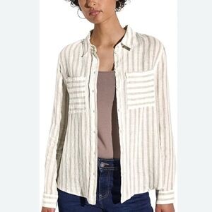 Thread & Supply Beige Striped Shirt Flannel